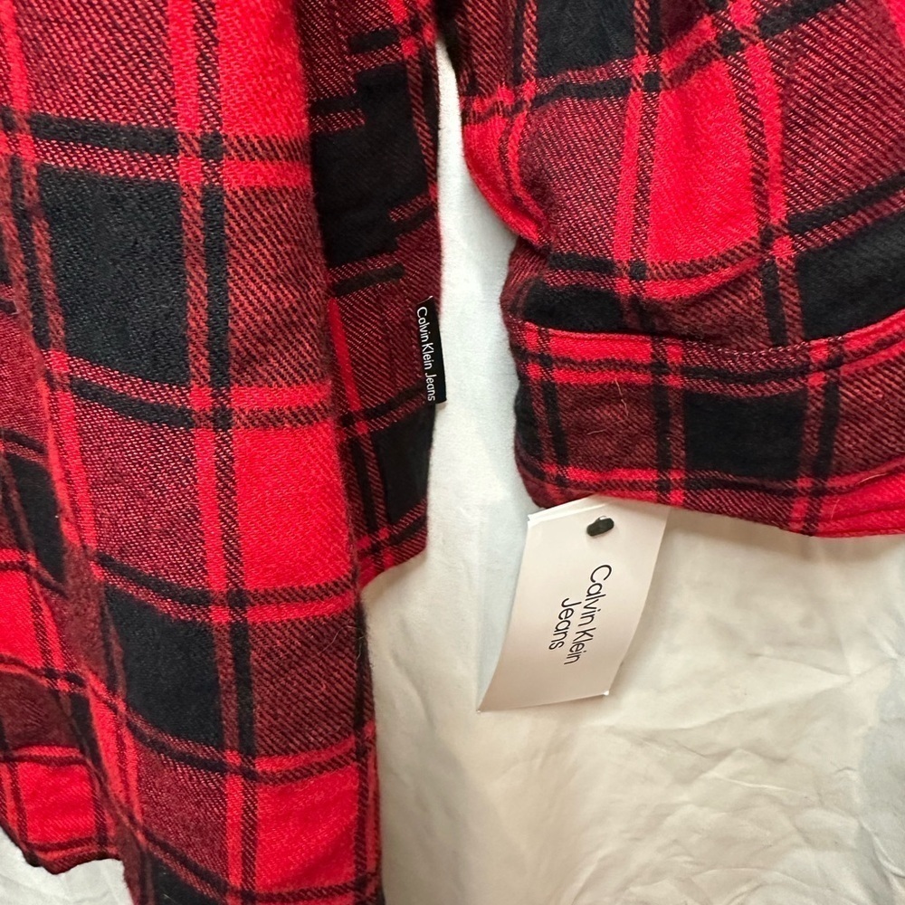 Calvin Klein Jeans Buffalo Plaid Women’s Button Downm Shirt Size 2X New with tag - Picture 2 of 13